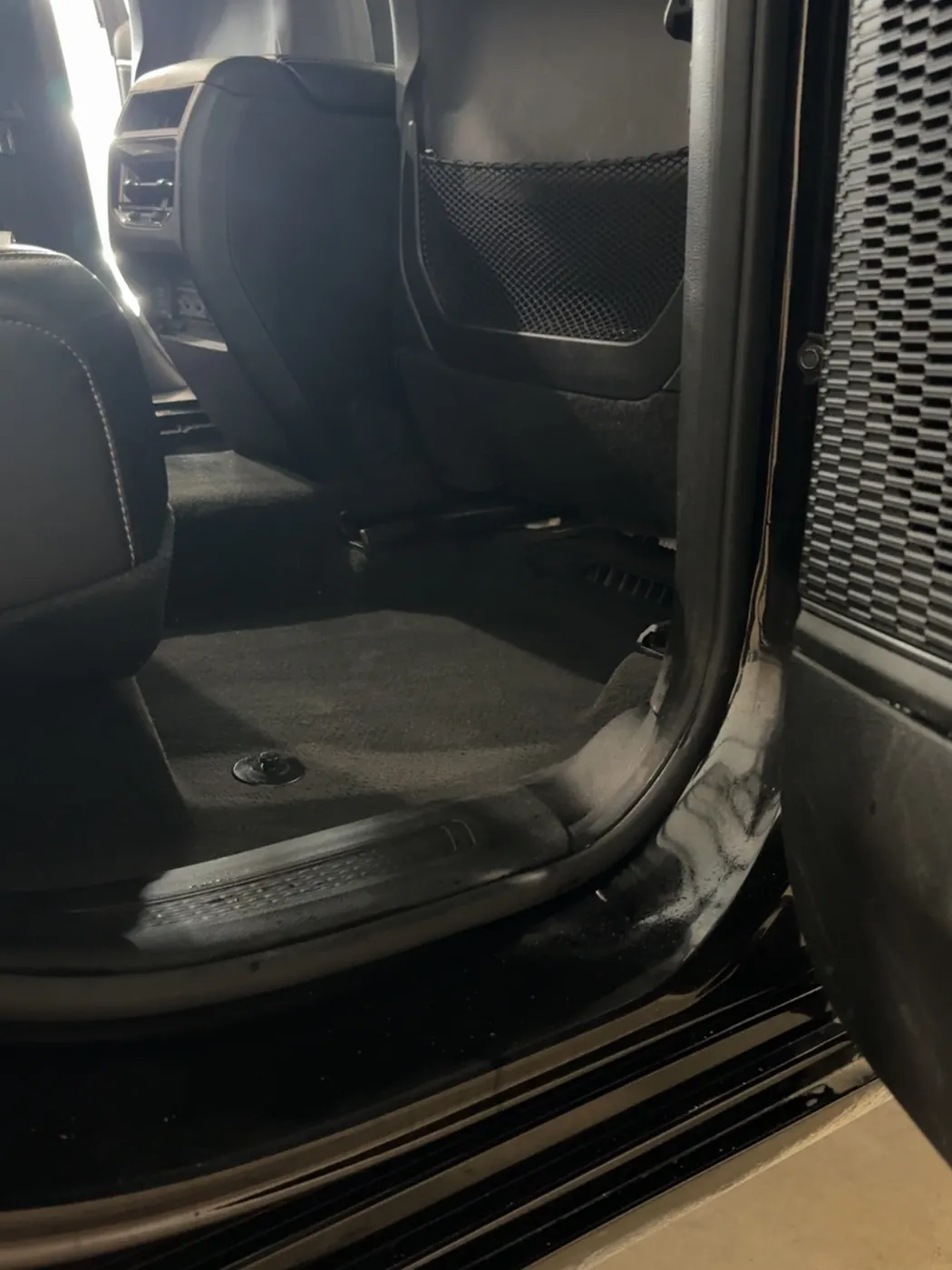 The same footwell vacuumed and clean